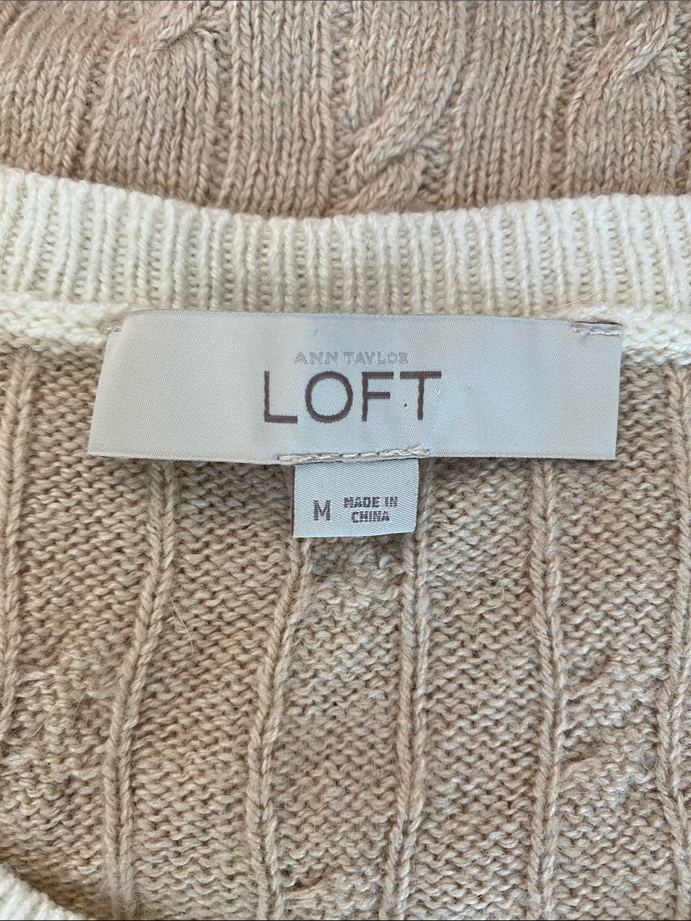 Ann Taylor LOFT Cable Knit Crew Sweater, Size M - Picture 13 of 14